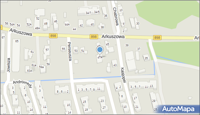 Warszawa, Arkuszowa, 47A, mapa Warszawy