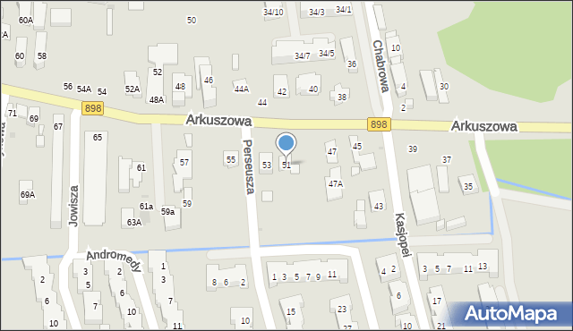 Warszawa, Arkuszowa, 51, mapa Warszawy
