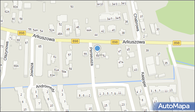 Warszawa, Arkuszowa, 53, mapa Warszawy