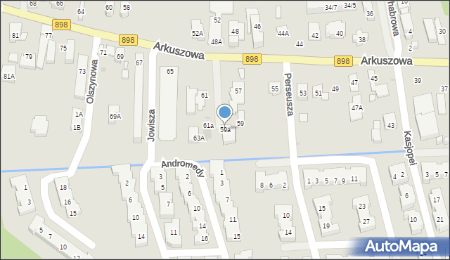 Warszawa, Arkuszowa, 59a, mapa Warszawy