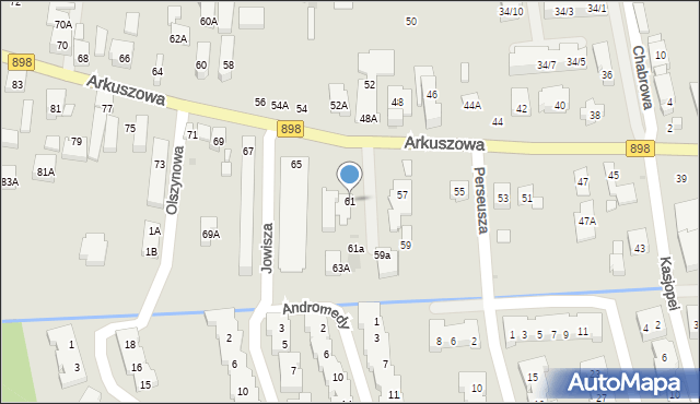 Warszawa, Arkuszowa, 61, mapa Warszawy