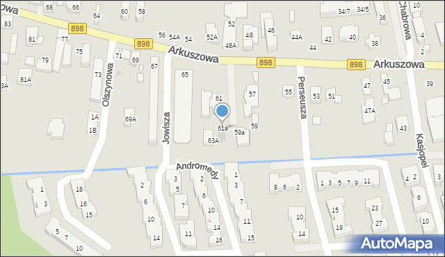 Warszawa, Arkuszowa, 61a, mapa Warszawy