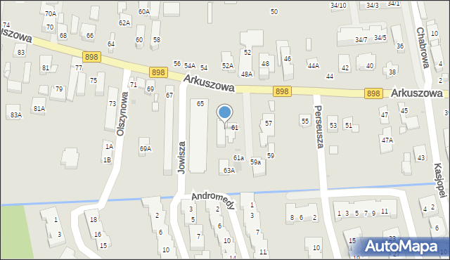 Warszawa, Arkuszowa, 63, mapa Warszawy