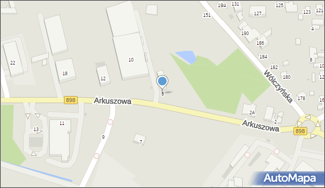 Warszawa, Arkuszowa, 8, mapa Warszawy