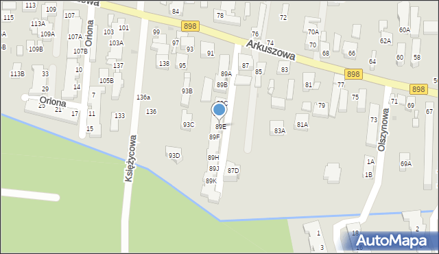 Warszawa, Arkuszowa, 89E, mapa Warszawy