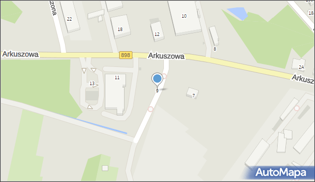 Warszawa, Arkuszowa, 9, mapa Warszawy