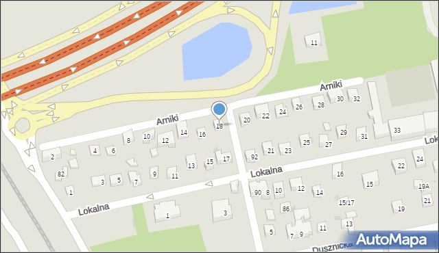 Warszawa, Arniki, 18, mapa Warszawy