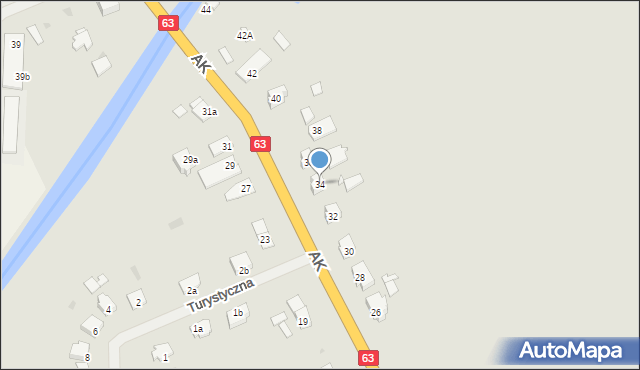 Węgorzewo, Armii Krajowej, 34, mapa Węgorzewo