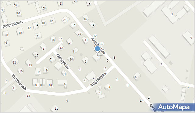 Wejherowo, Architektów, 7, mapa Wejherowo