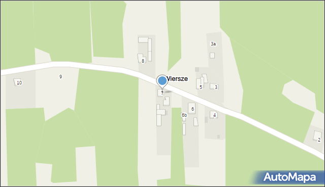 Wiersze, Armii Krajowej, 7, mapa Wiersze