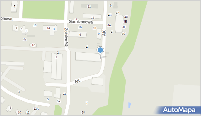 Włodawa, Armii Krajowej, 7, mapa Włodawa