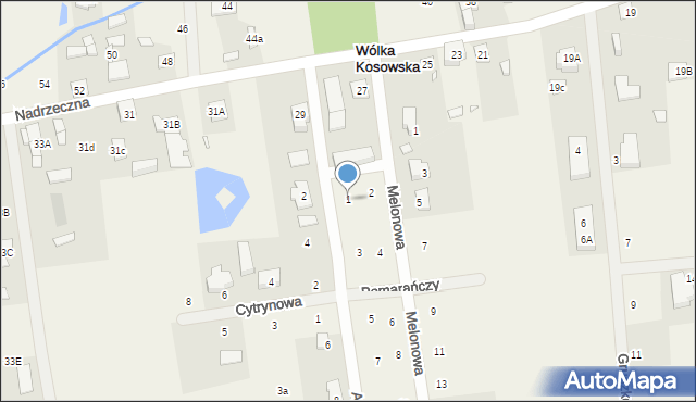 Wólka Kosowska, Arbuzowa, 1, mapa Wólka Kosowska