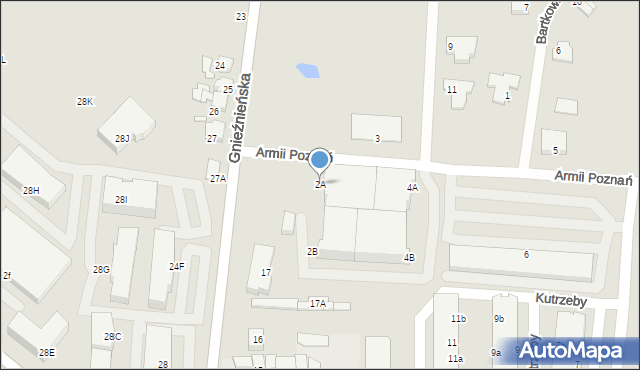 Września, Armii Poznań, 2A, mapa Wrześni