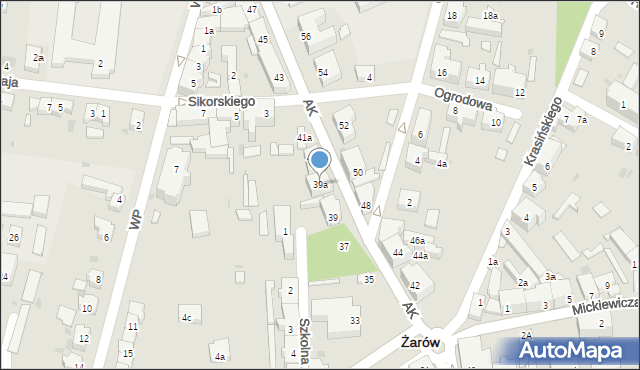 Żarów, Armii Krajowej, 39a, mapa Żarów