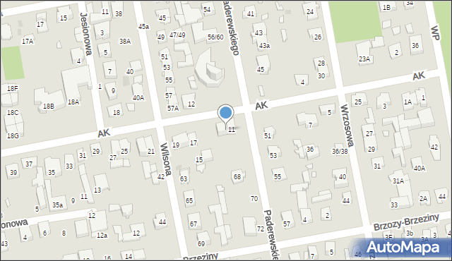 Zielonka, Armii Krajowej, 11/13, mapa Zielonka