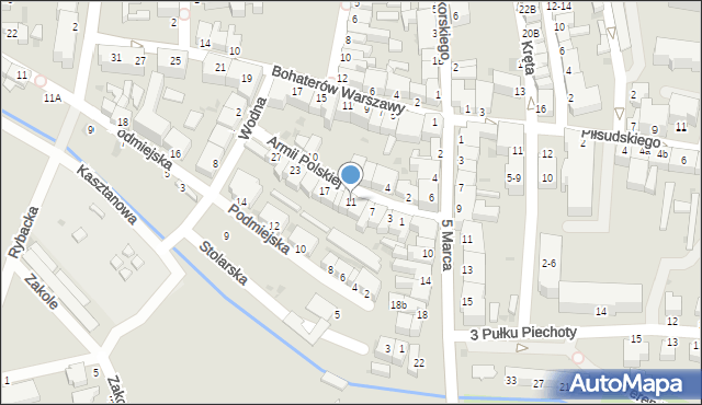 Złocieniec, Armii Polskiej, 11, mapa Złocieniec