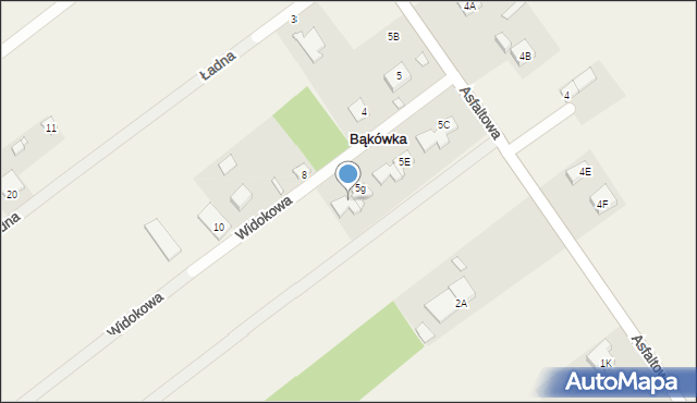 Bąkówka, Asfaltowa, 5h, mapa Bąkówka