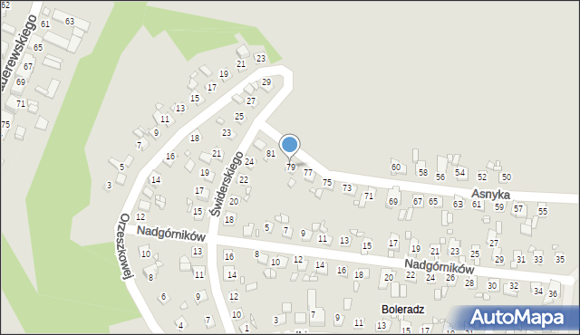 Będzin, Asnyka Adama, 79, mapa Będzin