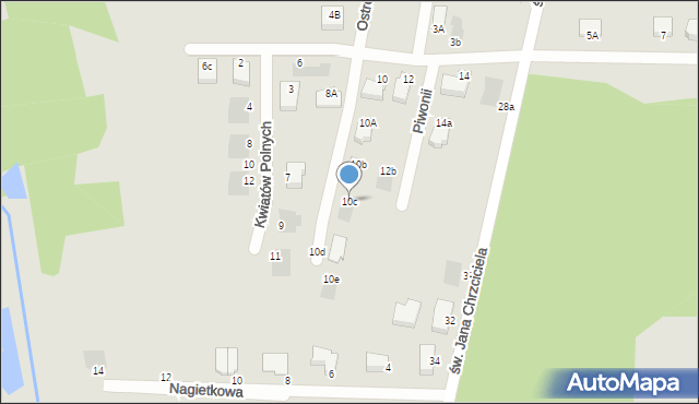 Białystok, Astrów, 10c, mapa Białegostoku