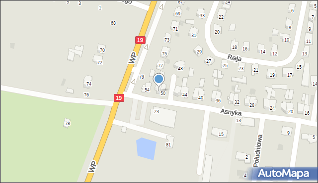 Bielsk Podlaski, Asnyka Adama, 52, mapa Bielsk Podlaski