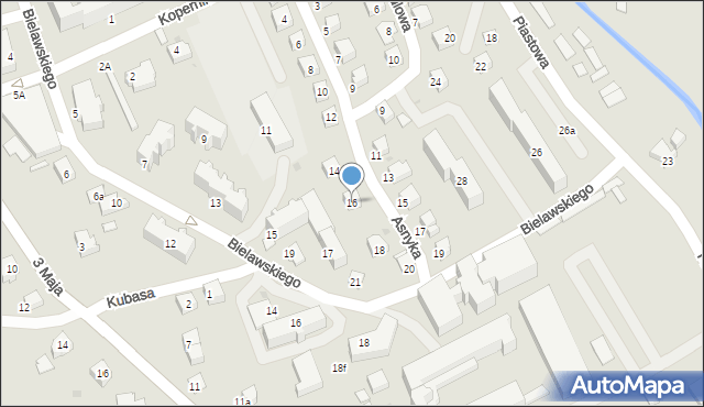 Brzozów, Asnyka Adama, 16, mapa Brzozów