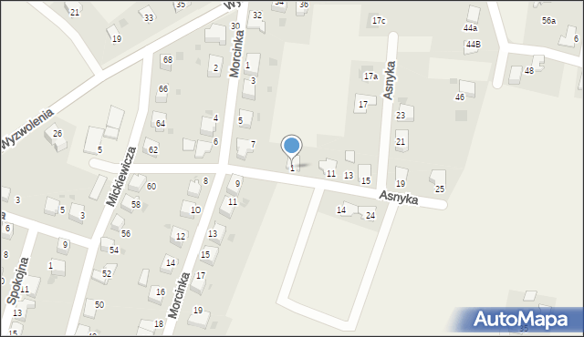 Chybie, Asnyka Adama, 1, mapa Chybie