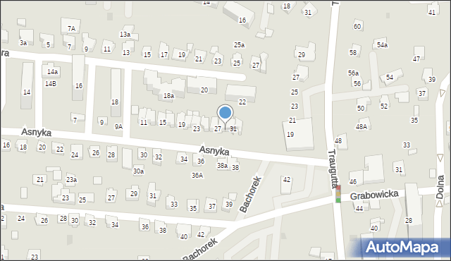 Czechowice-Dziedzice, Asnyka Adama, 29, mapa Czechowic-Dziedzic