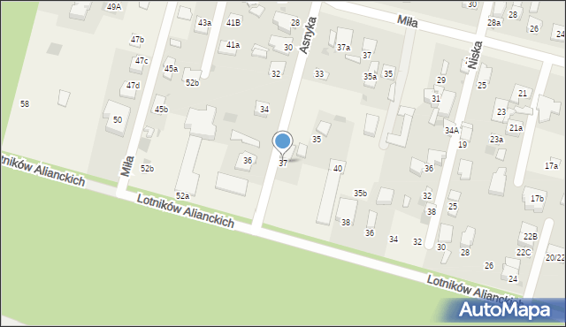 Dziekanów Leśny, Asnyka Adama, 37, mapa Dziekanów Leśny