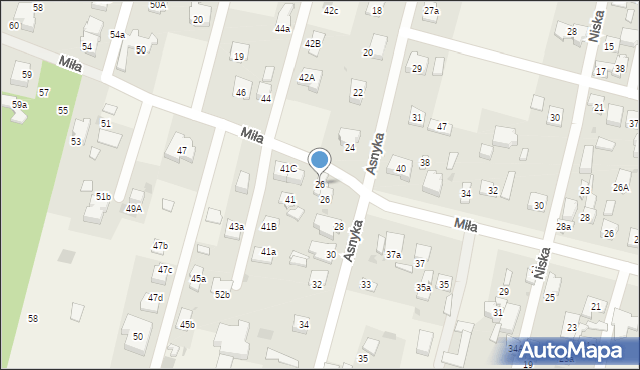 Dziekanów Polski, Asnyka Adama, 26, mapa Dziekanów Polski