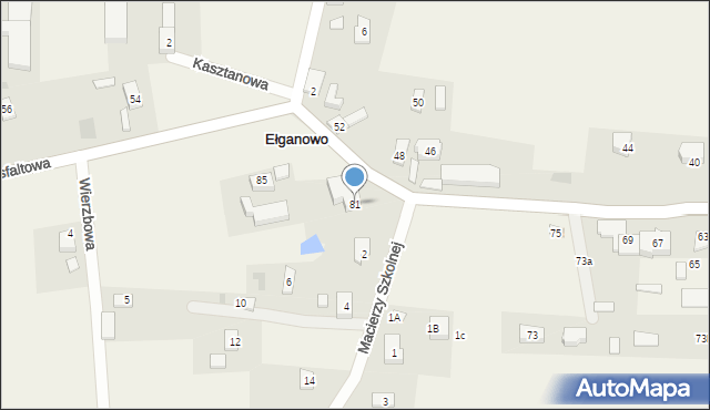 Ełganowo, Asfaltowa, 81, mapa Ełganowo