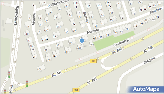 Gdańsk, Asesora, 44a, mapa Gdańska