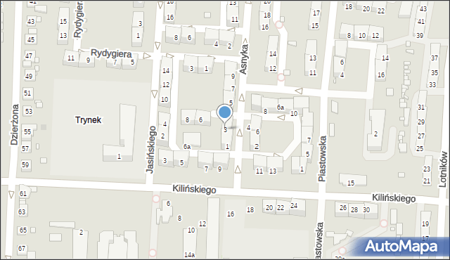 Gliwice, Asnyka Adama, 3, mapa Gliwic