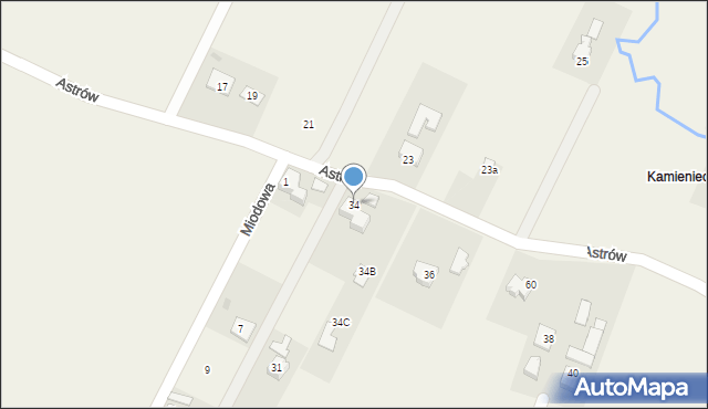Goleszów, Astrów, 34, mapa Goleszów