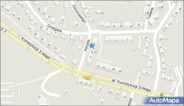 Gorzów Wielkopolski, Asnyka Adama, 5, mapa Gorzów Wielkopolski