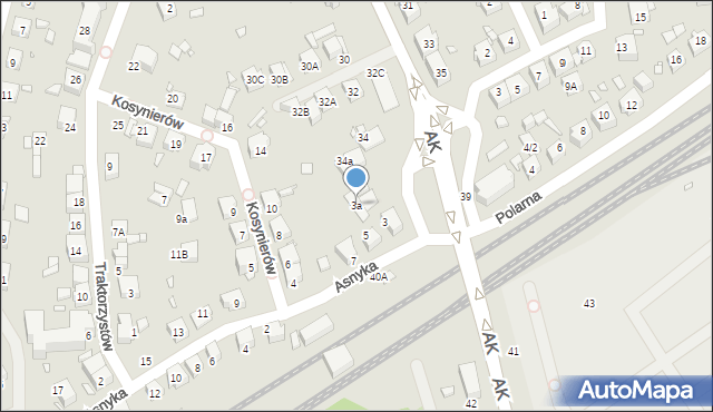 Katowice, Asnyka Adama, 3a, mapa Katowic