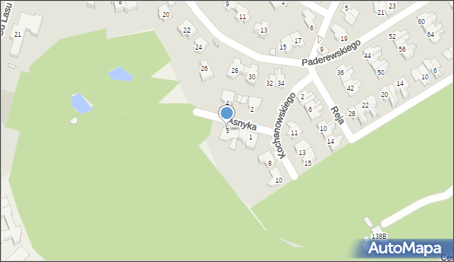 Konstancin-Jeziorna, Asnyka Adama, 3, mapa Konstancin-Jeziorna