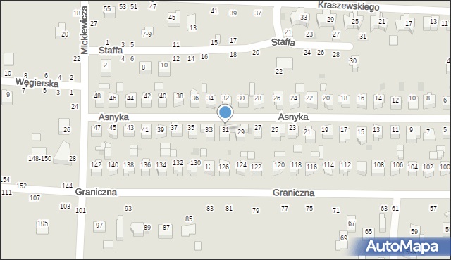 Kraśnik, Asnyka Adama, 31, mapa Kraśnik