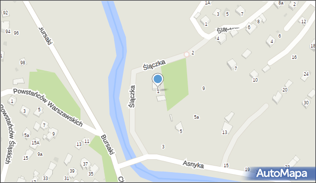 Krosno, Asnyka Adama, 1, mapa Krosna