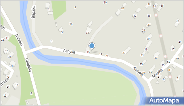 Krosno, Asnyka Adama, 17, mapa Krosna