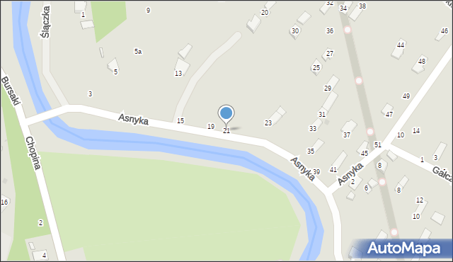 Krosno, Asnyka Adama, 21, mapa Krosna