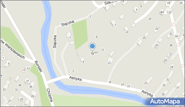 Krosno, Asnyka Adama, 5a, mapa Krosna