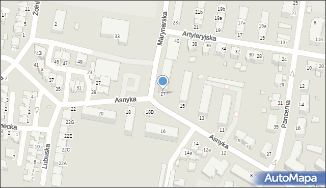 Legnica, Asnyka Adama, 17, mapa Legnicy