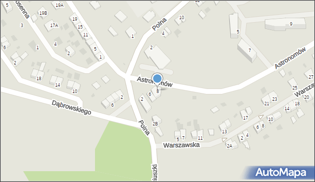 Lidzbark Warmiński, Astronomów, 8, mapa Lidzbark Warmiński