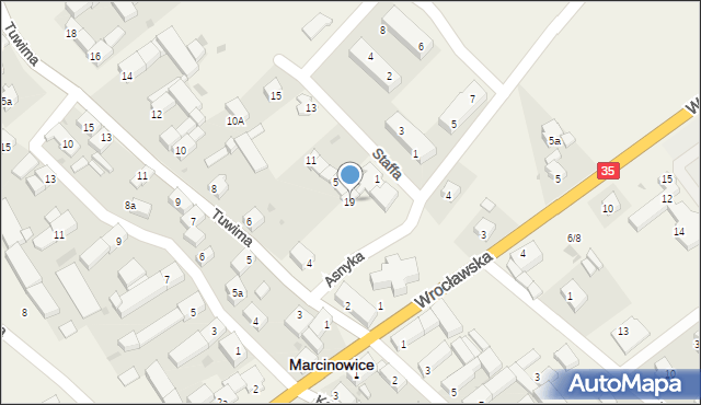 Marcinowice, Asnyka Adama, 19, mapa Marcinowice