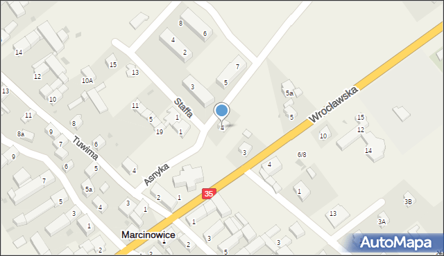 Marcinowice, Asnyka Adama, 4, mapa Marcinowice