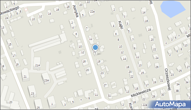 Olecko, Asnyka Adama, 17, mapa Olecko