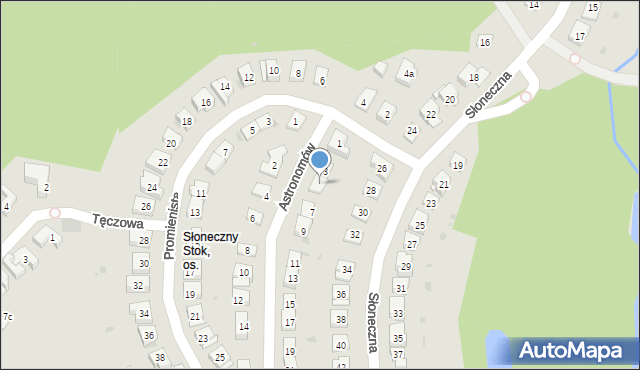 Olsztyn, Astronomów, 5, mapa Olsztyna