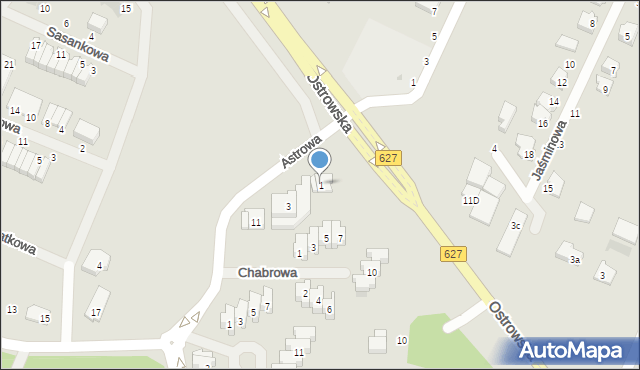 Ostrołęka, Astrowa, 1, mapa Ostrołęka