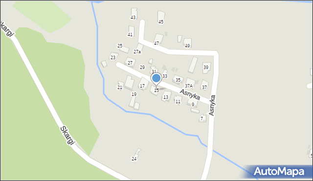 Ruda Śląska, Asnyka Adama, 15, mapa Rudy Śląskiej