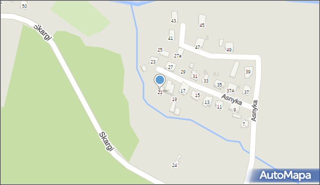 Ruda Śląska, Asnyka Adama, 21, mapa Rudy Śląskiej